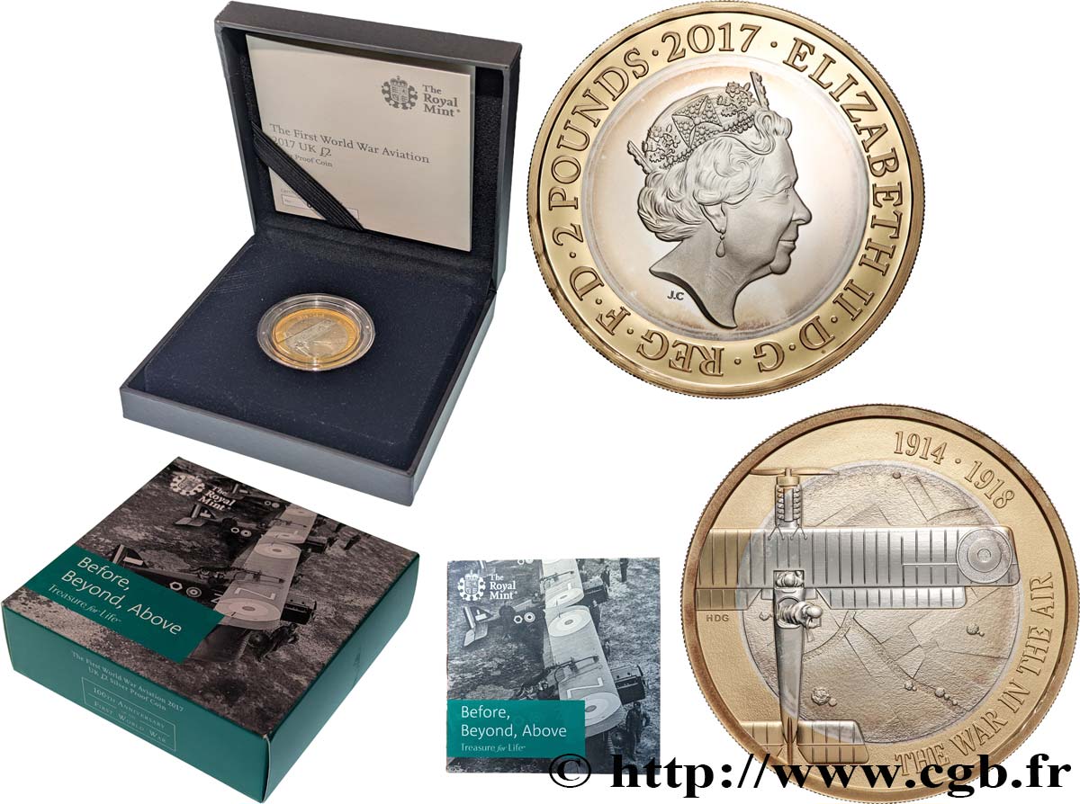 UNITED KINGDOM 2 Pounds Proof Aviation de la Première Guerre mondiale 2017  MS 