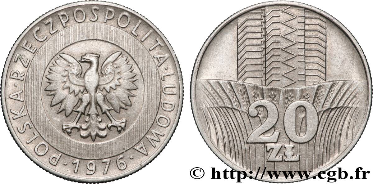 POLOGNE 20 Zlotych aigle  1976 Varsovie SPL 