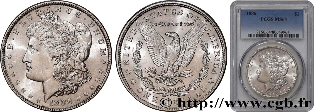 ÉTATS-UNIS D AMÉRIQUE 1 Dollar Morgan 1886 Philadelphie SC64 PCGS