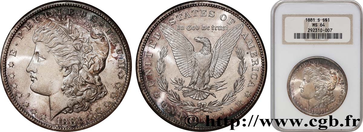 ÉTATS-UNIS D AMÉRIQUE 1 Dollar type Morgan 1881 San Francisco - S SPL64 NGC