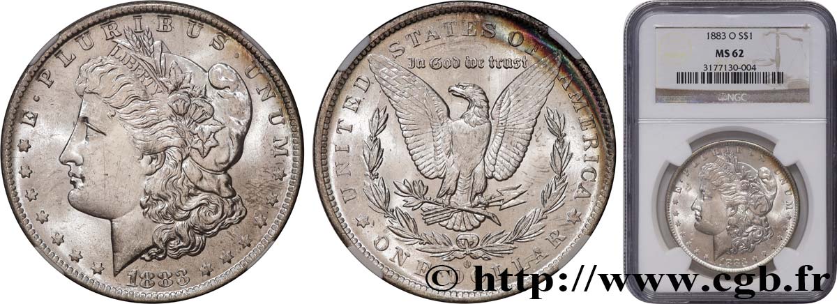 ÉTATS-UNIS D AMÉRIQUE 1 Dollar Morgan 1883 Nouvelle-Orléans SUP62 NGC