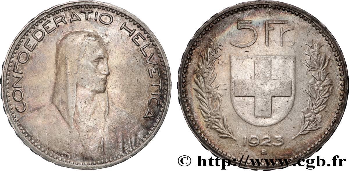 SUISSE 5 Francs Berger 1923 Berne TB+ 