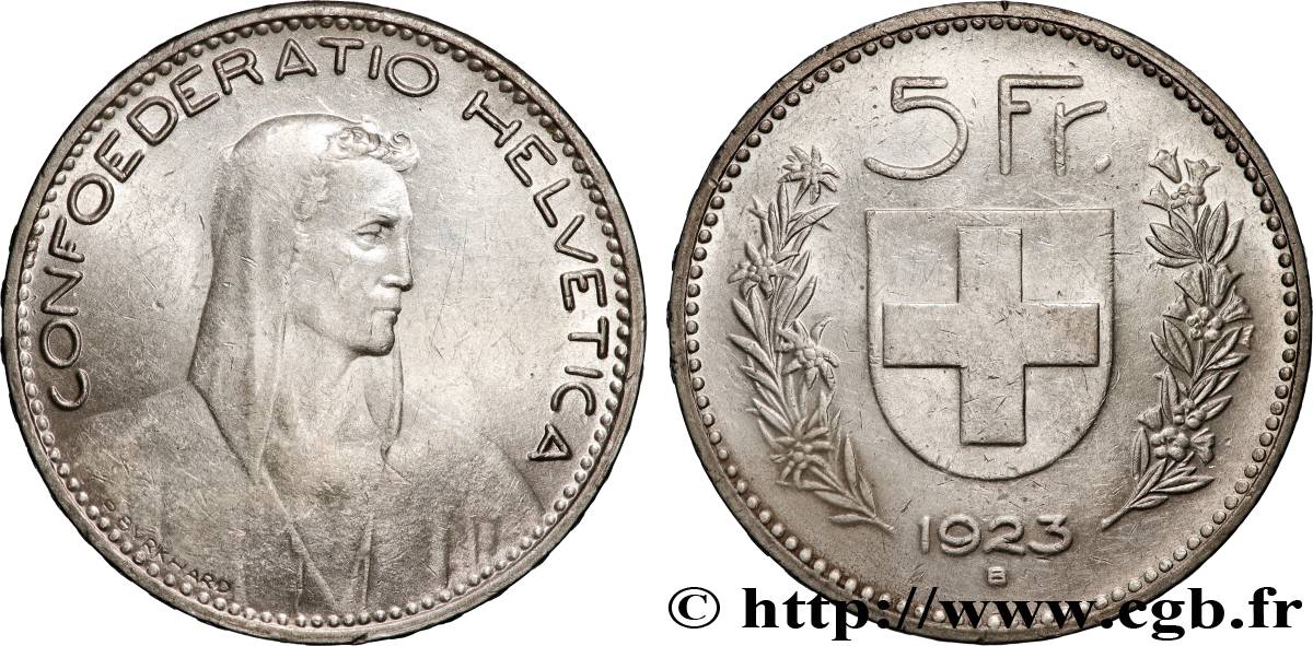 SUISSE 5 Francs Berger 1923 Berne TTB 