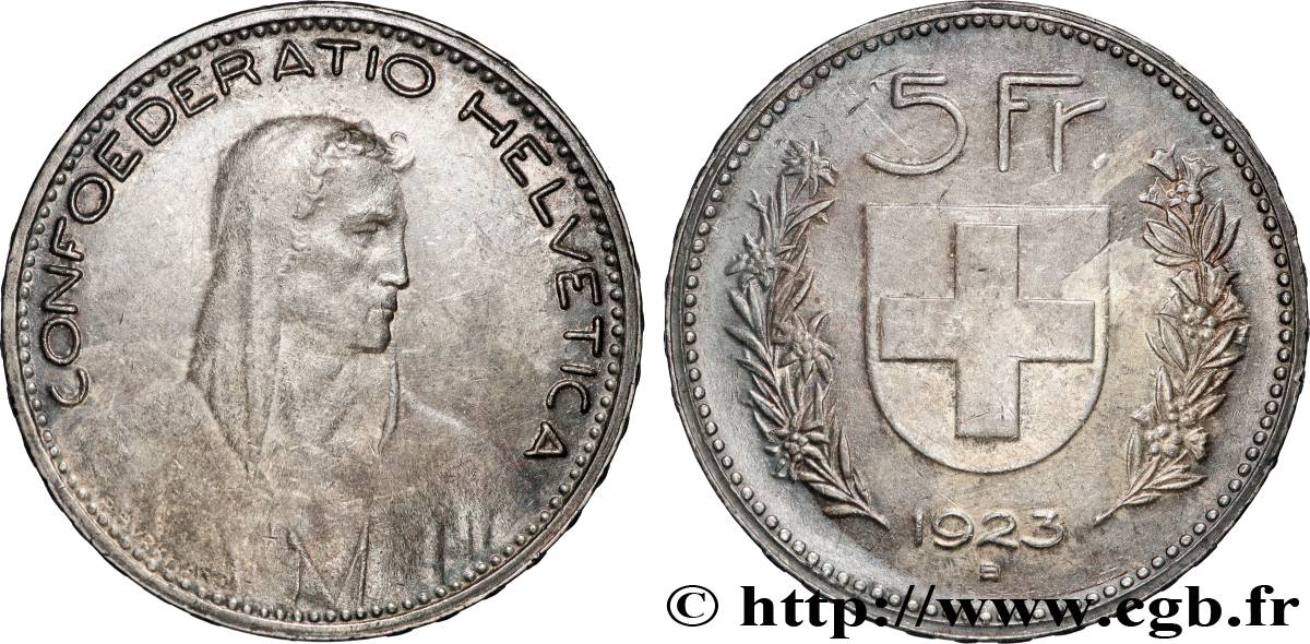 SUISSE 5 Francs Berger 1923 Berne TTB 