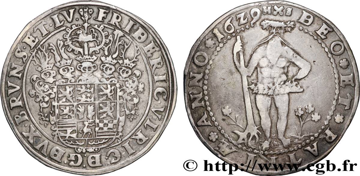 GERMANY - BRUNSWICK - WOLFENBUTTEL - RUDOLPH-AUGUSTUS Thaler 1629 Zellerfeld XF 