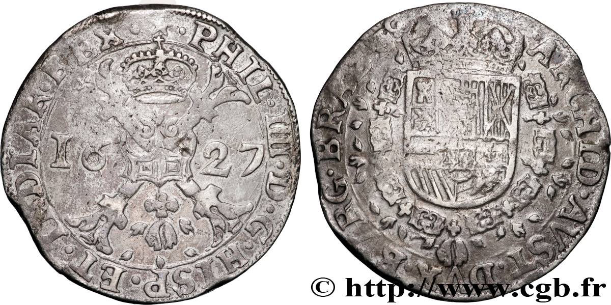 PAÍSES BAJOS ESPAÑOLES - DUCADO DE BRABANTE - FELIPE IV Patagon 1627 Maastricht MBC 