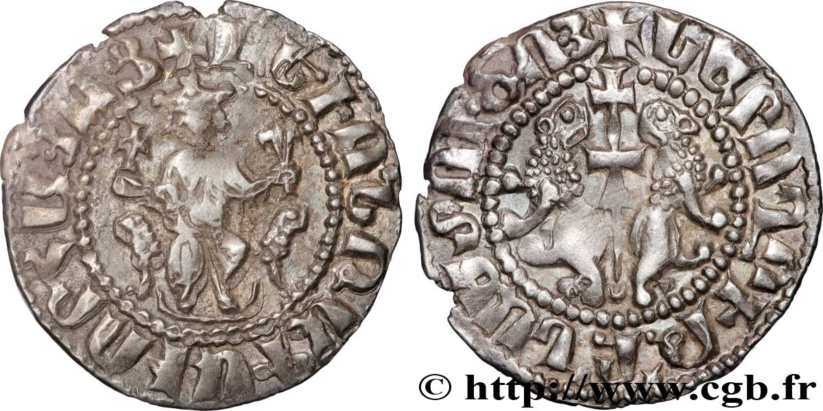 CILICIE - ROYAUME D ARMÉNIE - LÉON Ier roi d Arménie Tram d argent c. 1198-1219 Sis TTB 