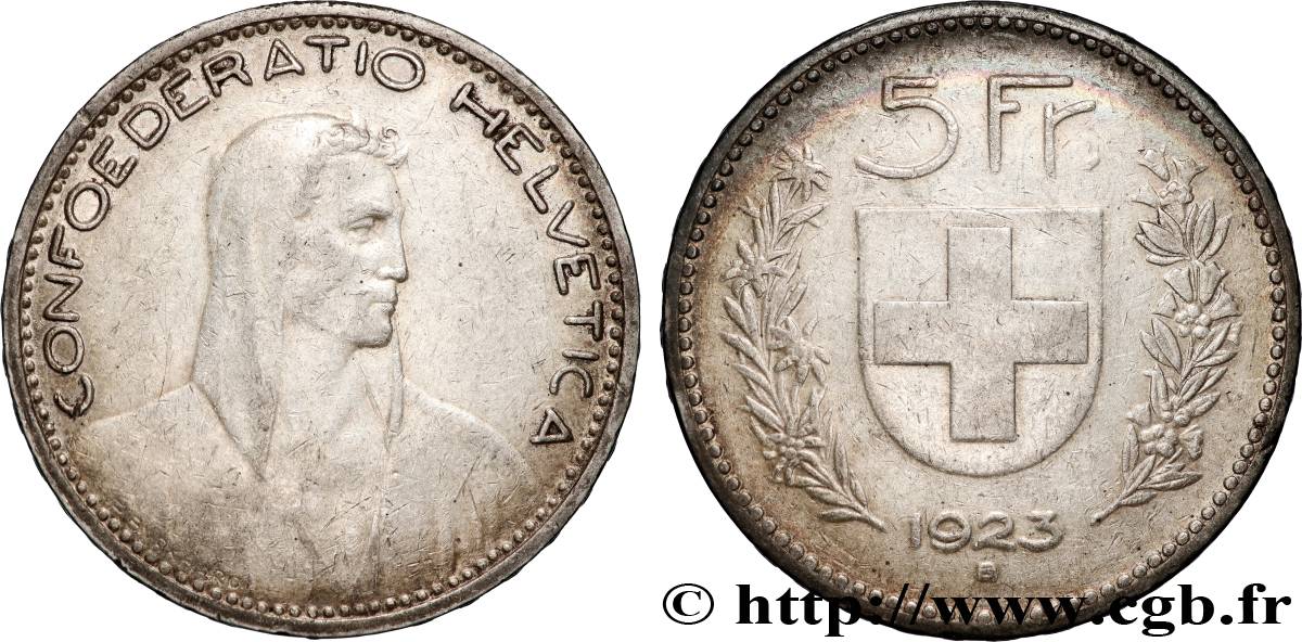 SUISSE 5 Francs Berger 1923 Berne TTB 