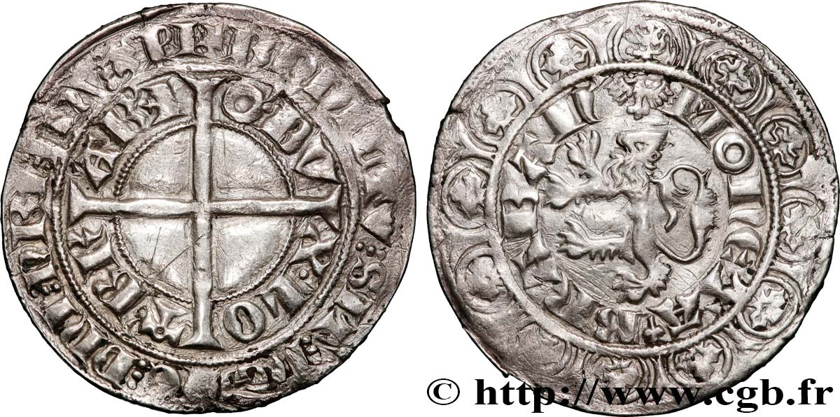 BRABANT - DUCHÉ DE BRABANT - JEAN III Gros compagnon au lion n.d. Bruxelles TTB+ 