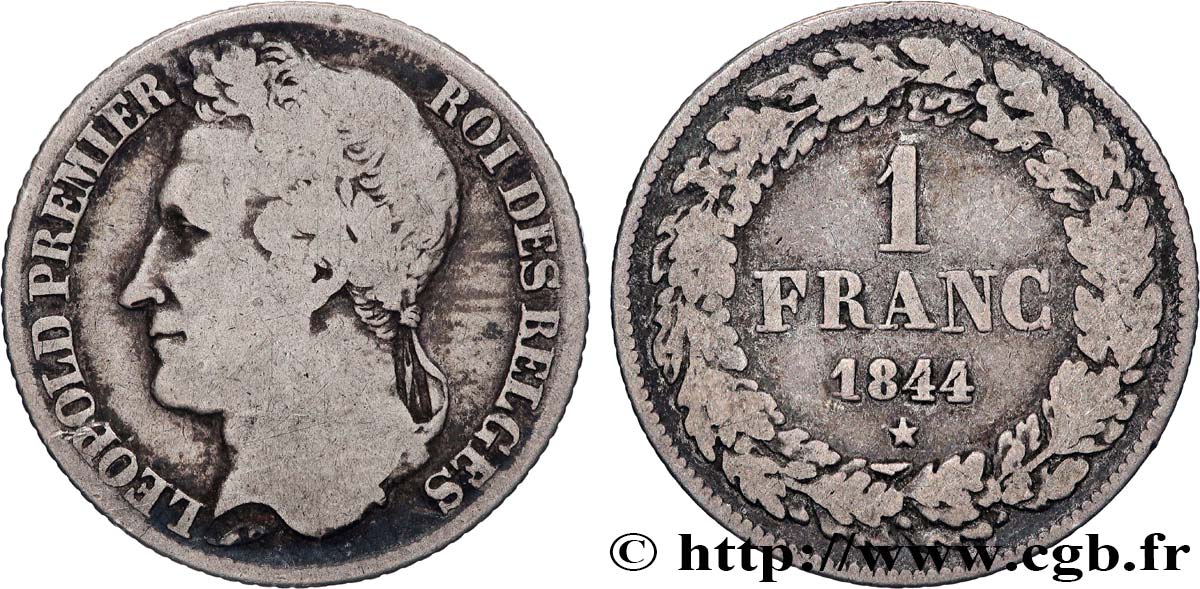 BELGIQUE - ROYAUME DE BELGIQUE - LÉOPOLD Ier 1 Franc 1844  MB 