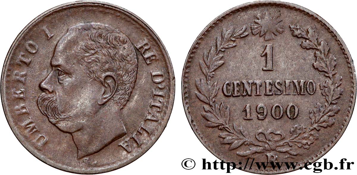 ITALY 1 Centesimo Humbert Ier 1900 Rome - R AU 