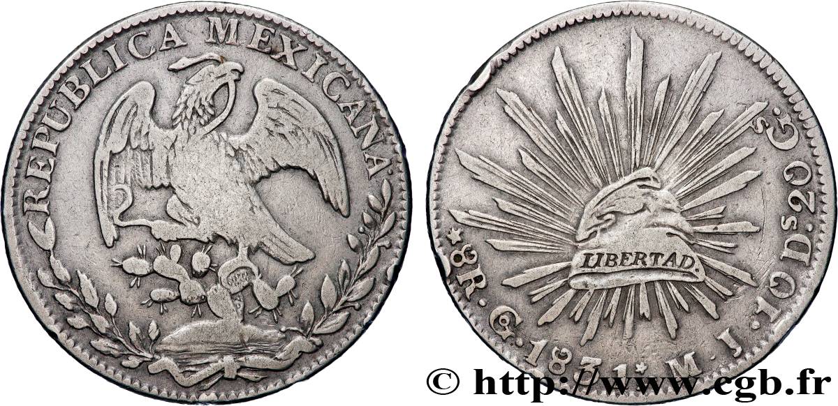 MEXICO 8 Reales 1831 Guanajuato VF 