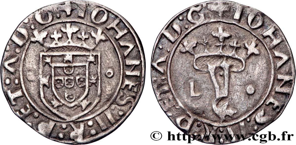 PORTUGAL - ROYAUME DE PORTUGAL - JEAN II Vintém n.d. Lisbonne AU 