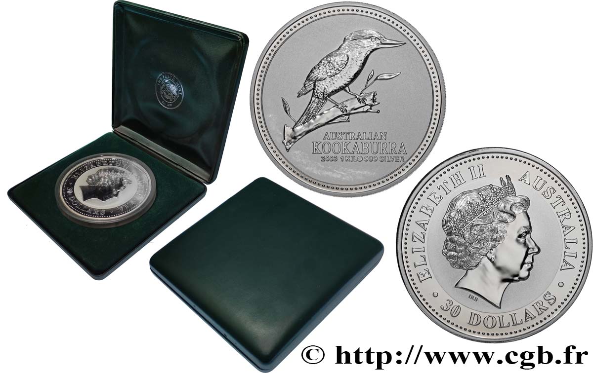 AUSTRALIA 30 Dollars Proof Kookaburra 2003  MS 