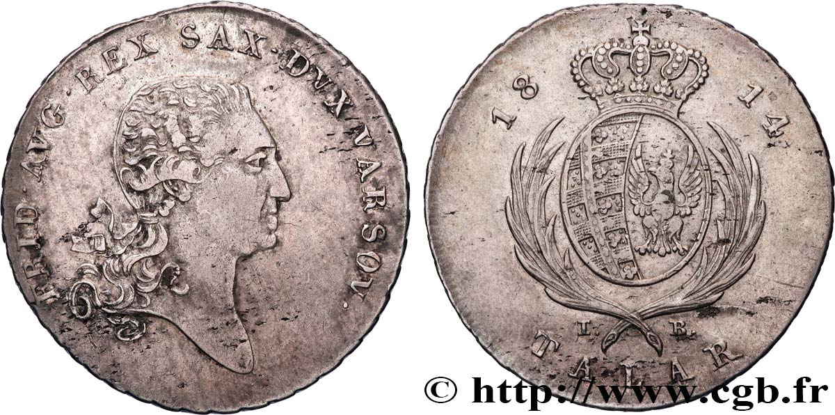 POLOGNE - GRAND-DUCHÉ DE VARSOVIE Talar 1814  TTB 