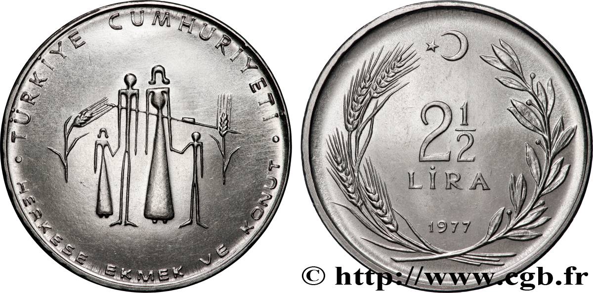 TÜRKEI 2 1/2 Lira FAO Planning Familial 1977 Istanbul fST 