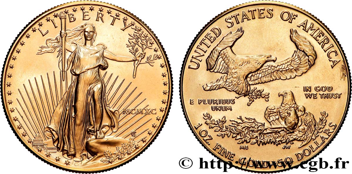 ÉTATS-UNIS D AMÉRIQUE 50 Dollars  1990 Philadelphie SPL 