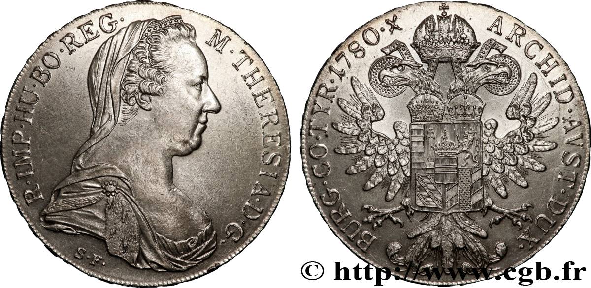 AUTRICHE 1 Thaler (REFRAPPE) Marie-Thérèse 1780 Vienne SUP 