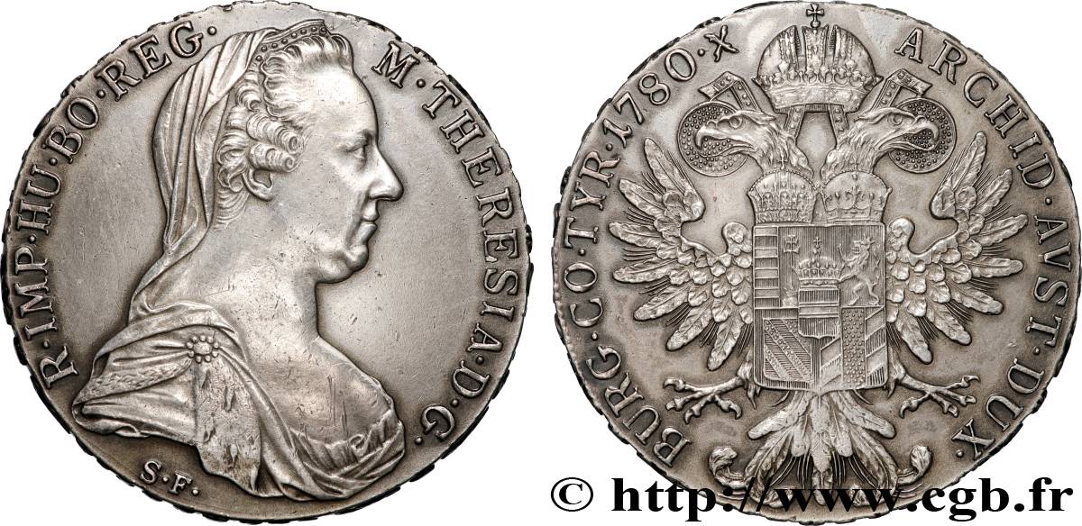 AUTRICHE 1 Thaler (REFRAPPE) Marie-Thérèse 1780 Vienne SUP 