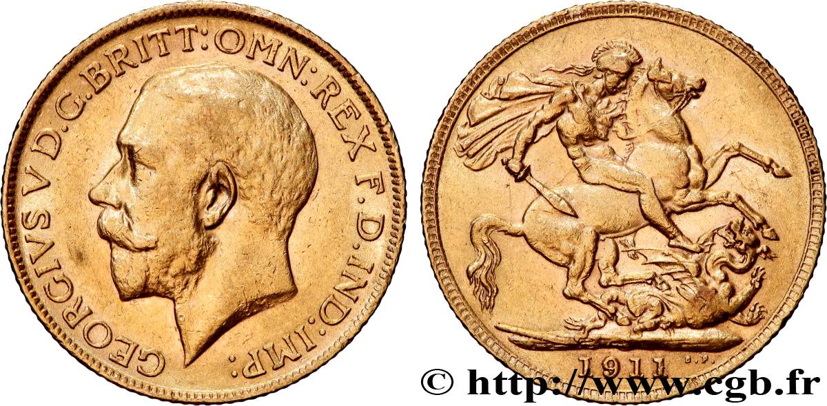 OR, PALLADIUM ET PLATINE INVESTISSEMENT 1 Souverain Georges V 1911 Londres TTB+ 