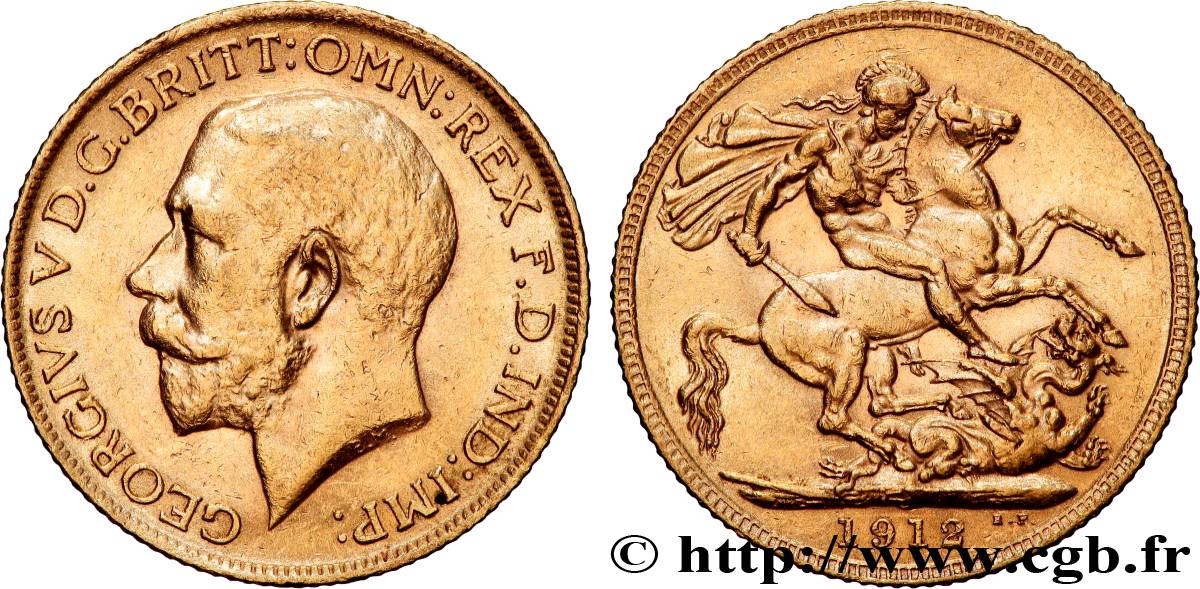 OR, PALLADIUM ET PLATINE INVESTISSEMENT 1 Souverain Georges V 1912 Londres SUP 