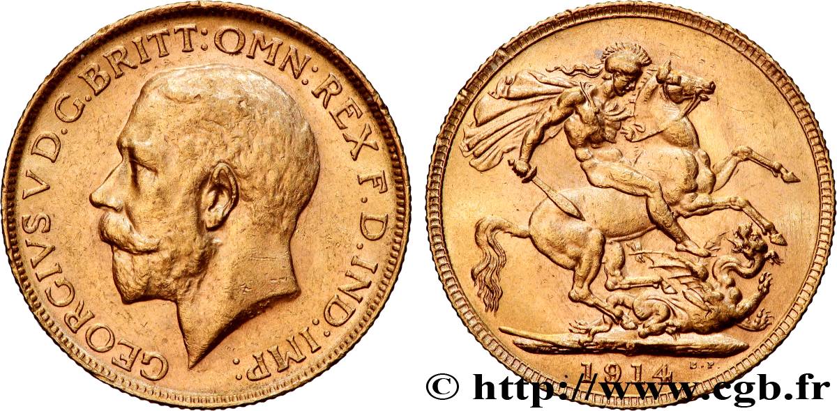 OR, PALLADIUM ET PLATINE INVESTISSEMENT 1 Souverain Georges V 1914 Perth SUP 
