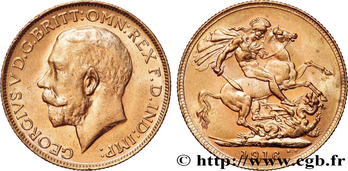 GOLD, PALLADIUM & PLATINUM INVESTMENT 1 Souverain Georges V 1916 Perth AU 