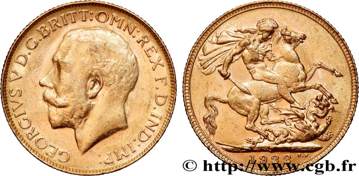 GOLD, PALLADIUM & PLATINUM INVESTMENT 1 Souverain Georges V 1922 Perth AU 