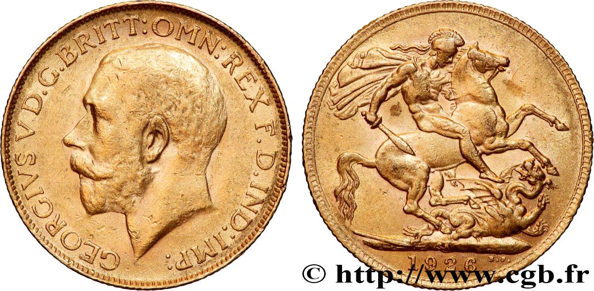 OR, PALLADIUM ET PLATINE INVESTISSEMENT 1 Souverain Georges V 1926 Afrique du Sud TTB+ 