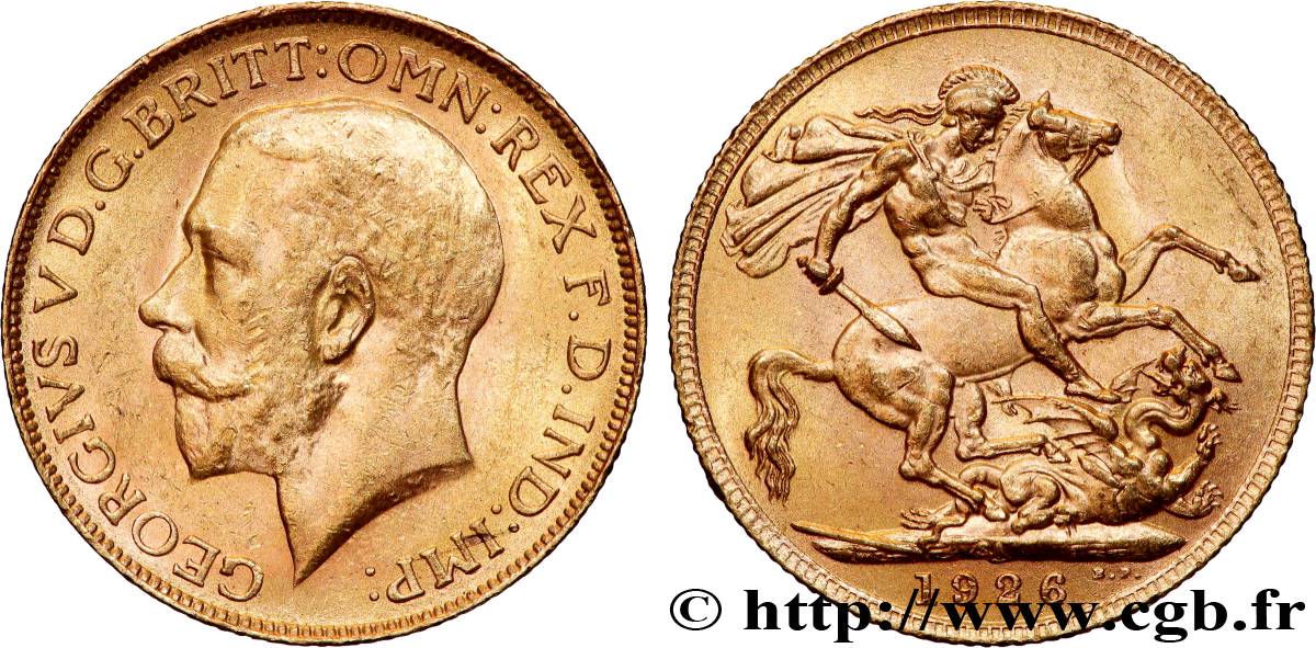 GOLD, PALLADIUM & PLATINUM INVESTMENT 1 Souverain Georges V 1926 Afrique du Sud AU 