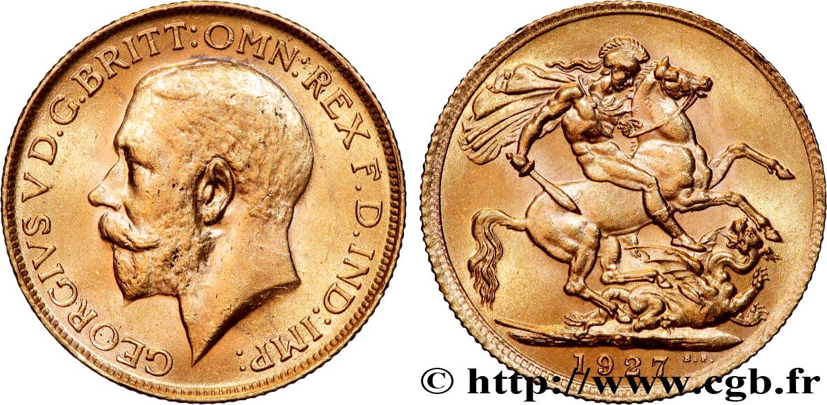 OR, PALLADIUM ET PLATINE INVESTISSEMENT 1 Souverain Georges V 1927 Afrique du Sud SUP 