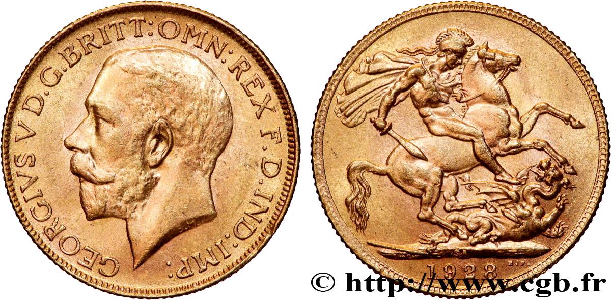 ORO, PALLADIO E PLATINO: INVESTIMENTI 1 Souverain Georges V 1928 Afrique du Sud SPL 