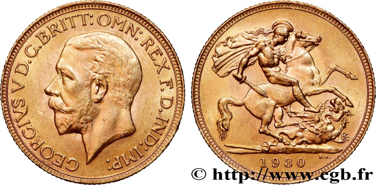 OR, PALLADIUM ET PLATINE INVESTISSEMENT 1 Souverain Georges V 1930 Afrique du Sud SUP 