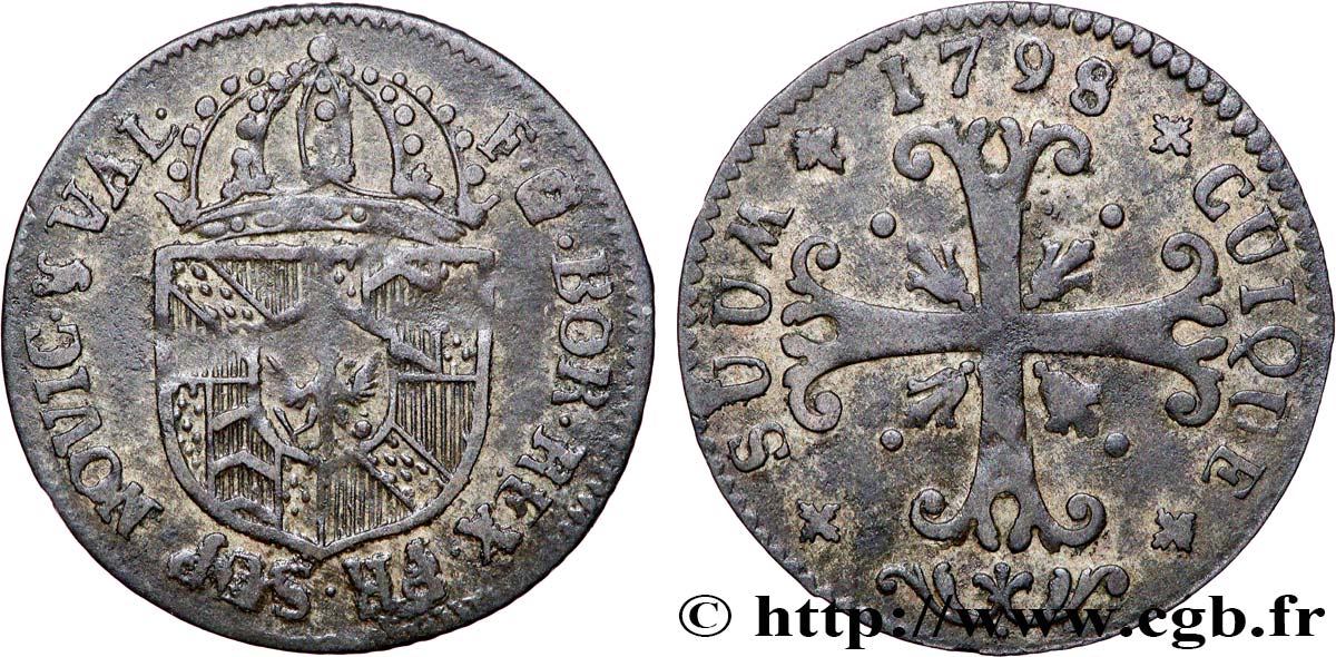 SWITZERLAND - CANTON OF NEUCHATEL 1/2 Batzen canton de Neuchatel 1798  XF 