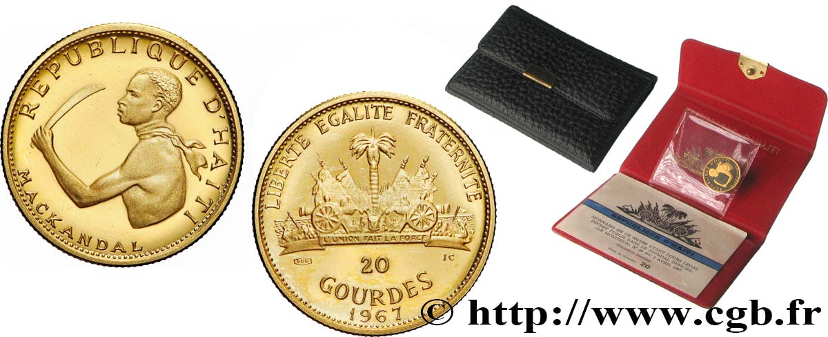 HAÏTI 20 Gourdes Proof Mackandal 1967  SPL 