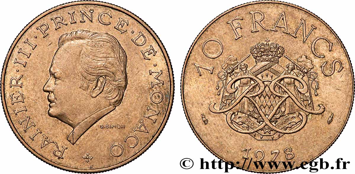 MONACO 10 Francs Rainier III 1978 Paris q.SPL 