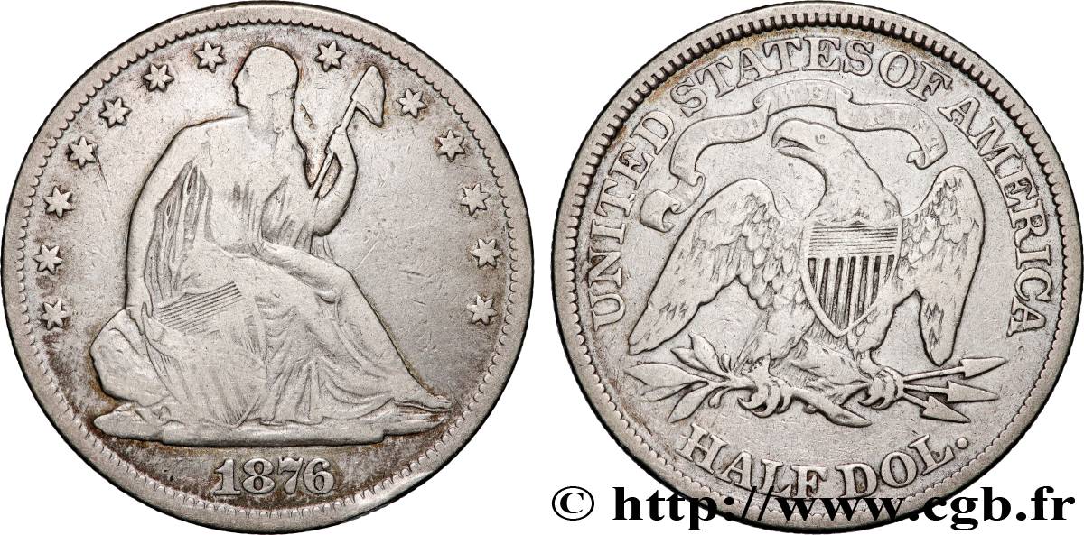 VEREINIGTE STAATEN VON AMERIKA 1/2 Dollar “Seated Liberty” 1876 Philadelphie fSS 