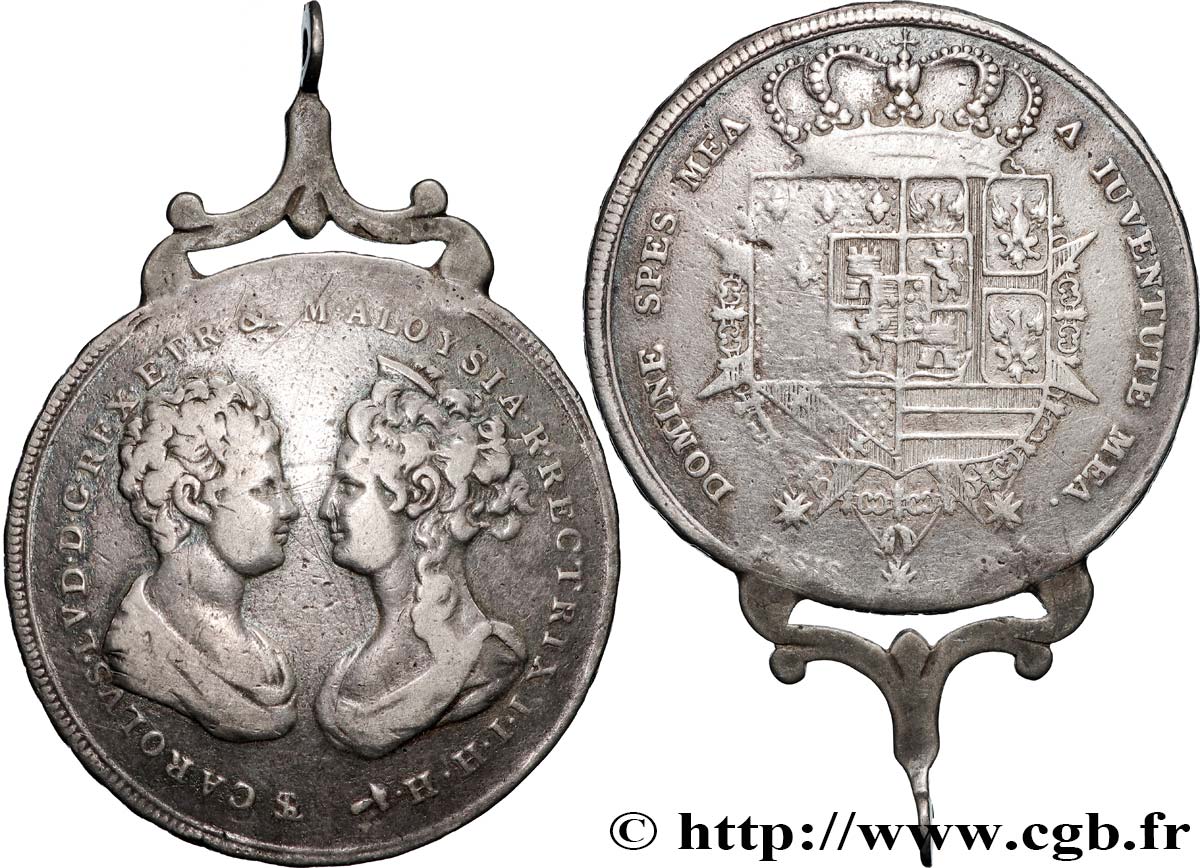 ITALIE - ROYAUME D ÉTRURIE - CHARLES-LOUIS et MARIE-LOUISE 10 Paoli ou Francescone  1806 Florence TB+ 