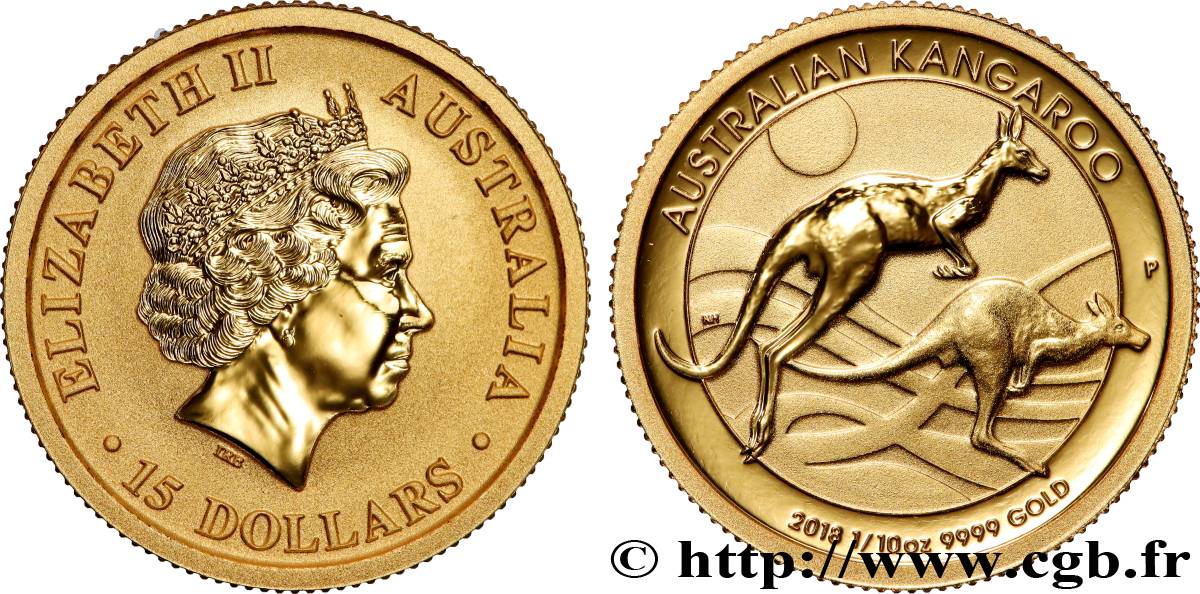 OR, PALLADIUM ET PLATINE INVESTISSEMENT 1/10 oz - 15 Dollars Kangourou 2018 Perth FDC 
