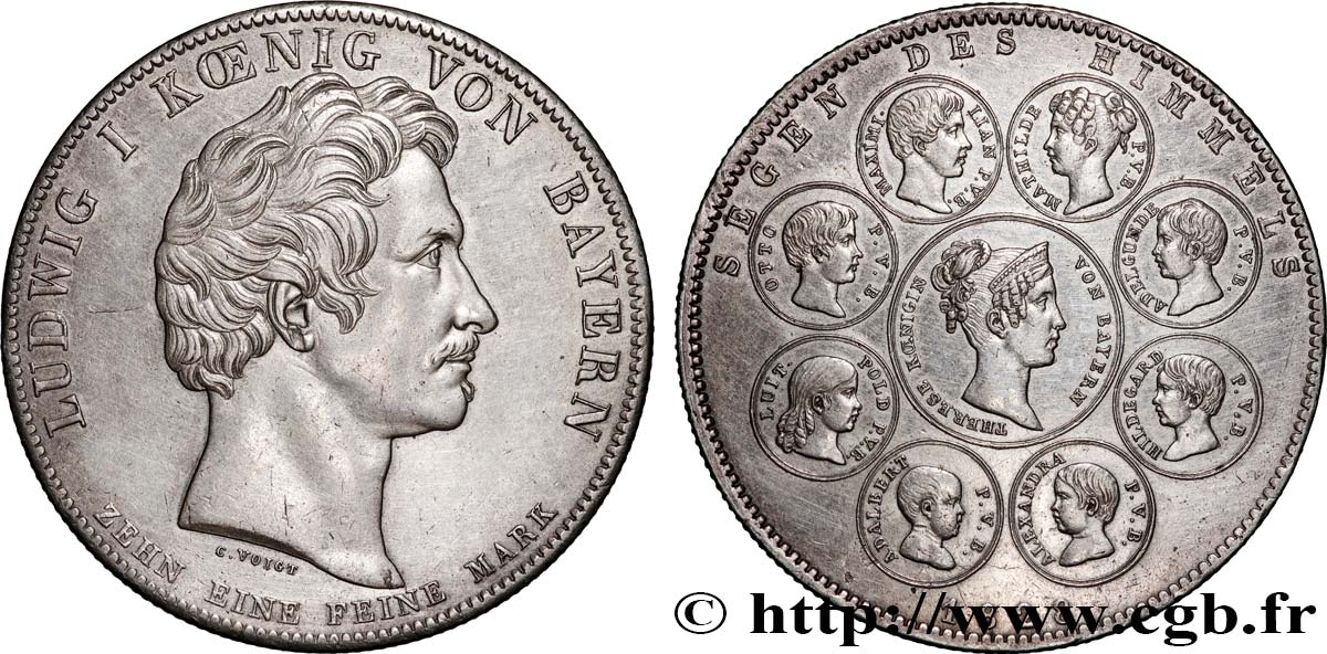 GERMANY - KINGDOM OF BAVARIA - LUDWIG I Thaler historique 1828 Munich AU/AU 
