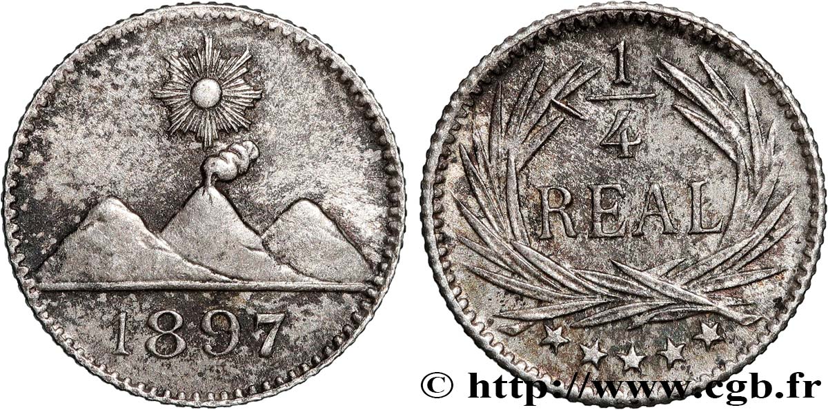 GUATEMALA 1/4 Real 1897  SUP 