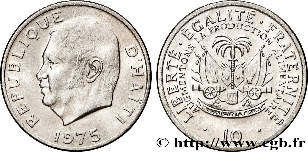 HAITI 10 Centimes FAO 1975 San Francisco EBC 