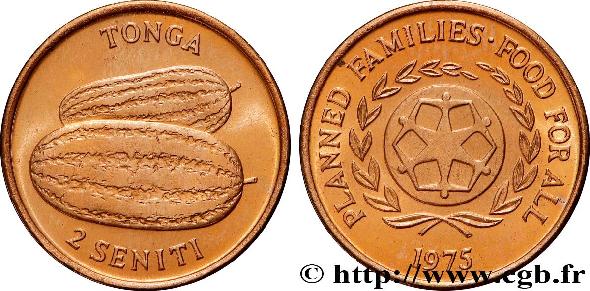 TONGA 2 Seniti série F.A.O. 1975 Canberra SC 