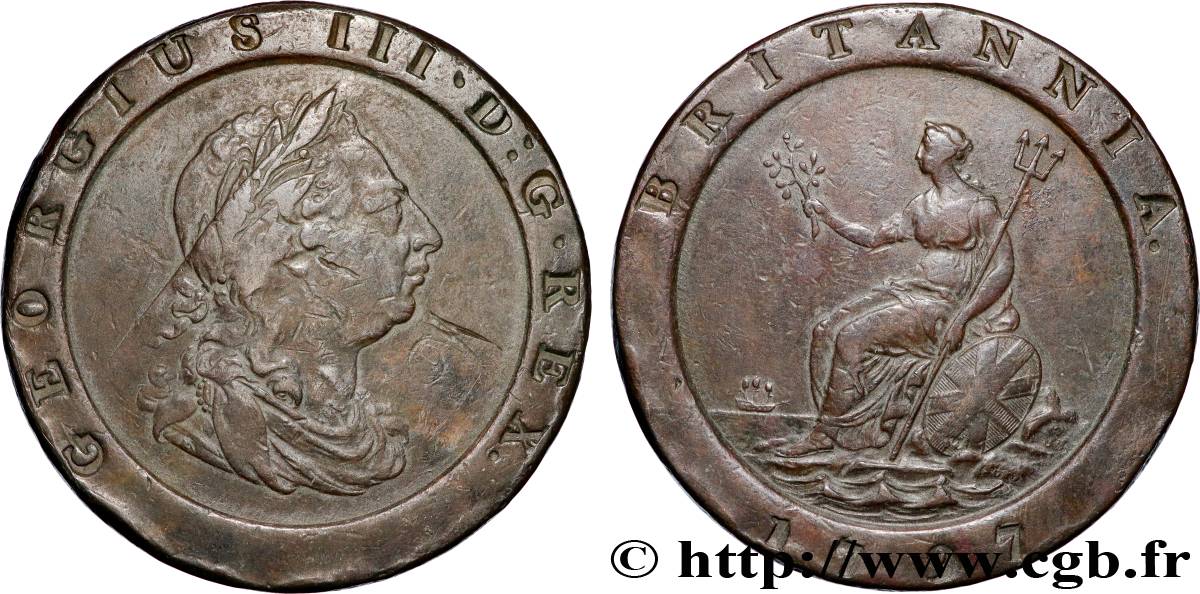GRAN BRETAÑA - JORGE III 2 Pence  1797 Soho MBC 