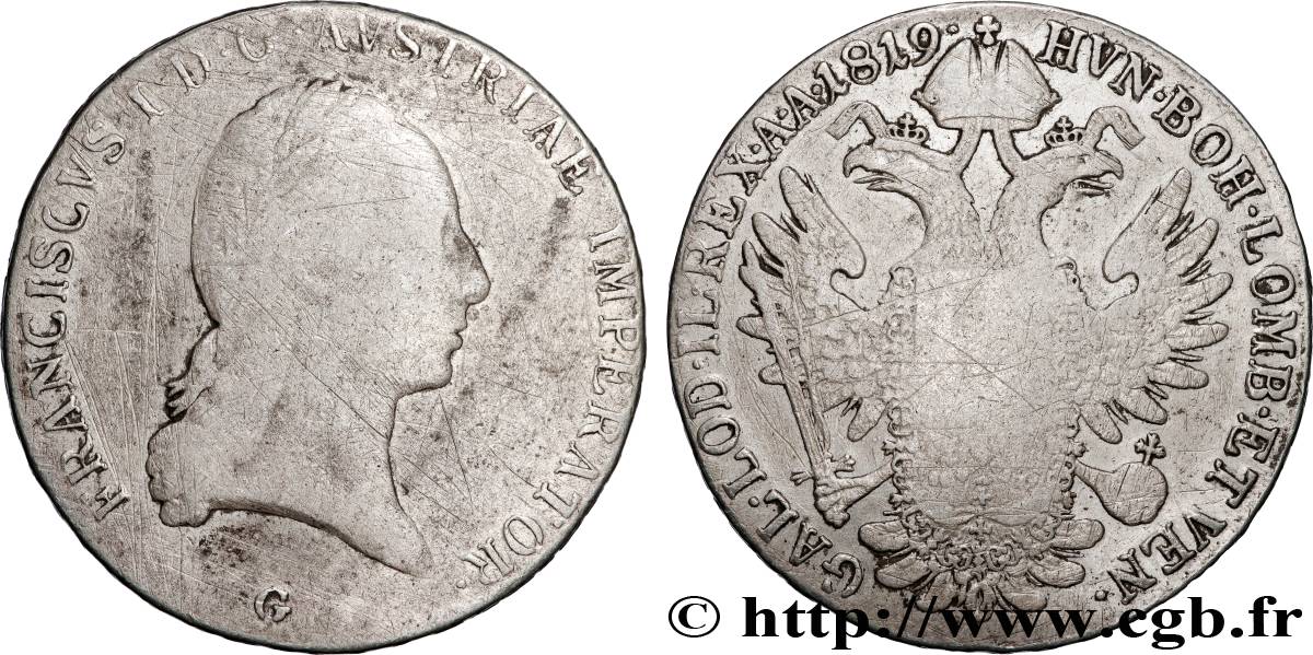 AUTRICHE - FRANÇOIS D AUTRICHE Thaler 1821 Nagybánya TB+ 