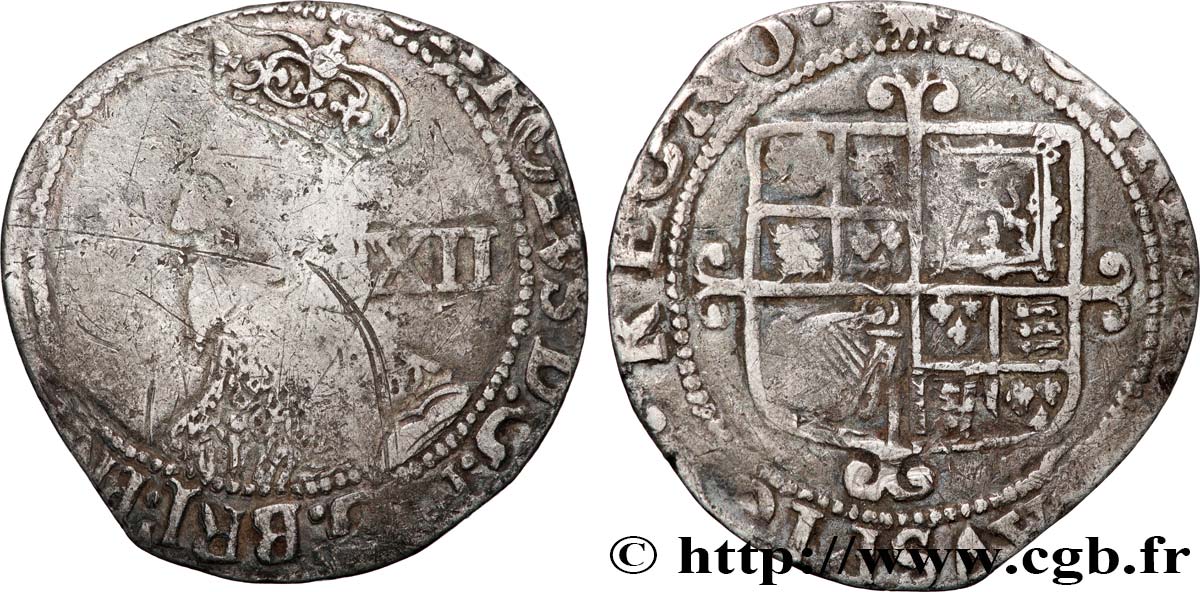 ENGLAND - KINGDOM OF ENGLAND - CHARLES II Shilling n.d Londres VF 