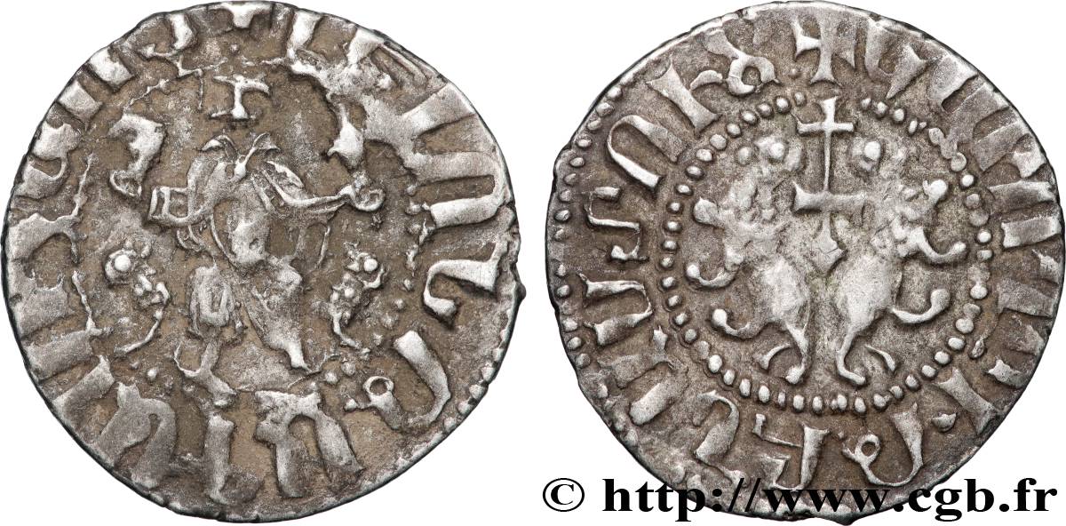 CILICIE - ROYAUME D ARMÉNIE - LÉON Ier roi d Arménie Tram d argent c. 1198-1219 Sis TTB 