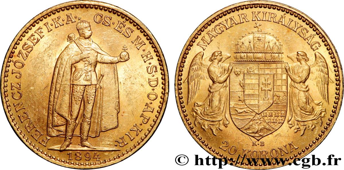 OR, PALLADIUM ET PLATINE INVESTISSEMENT 20 Korona or François-Joseph Ier 1894 Kremnitz SUP 