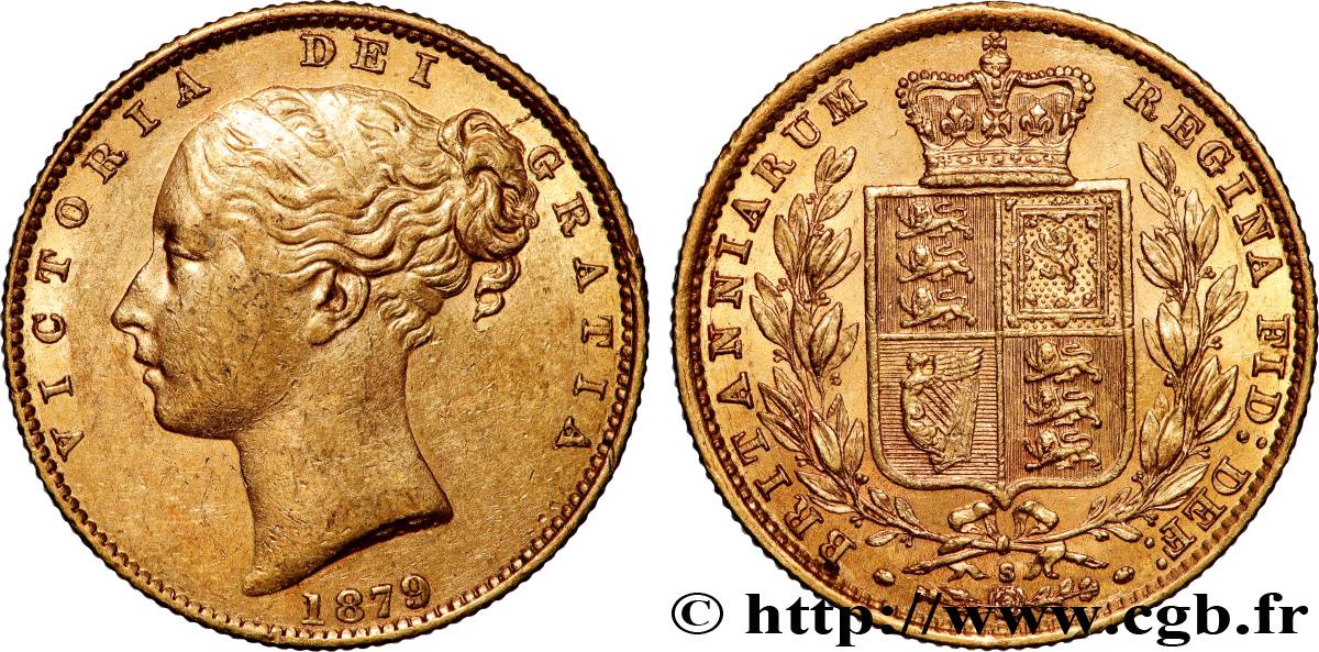 GREAT BRITAIN - VICTORIA 1 Souverain type écu couronné 1879 Sydney AU 