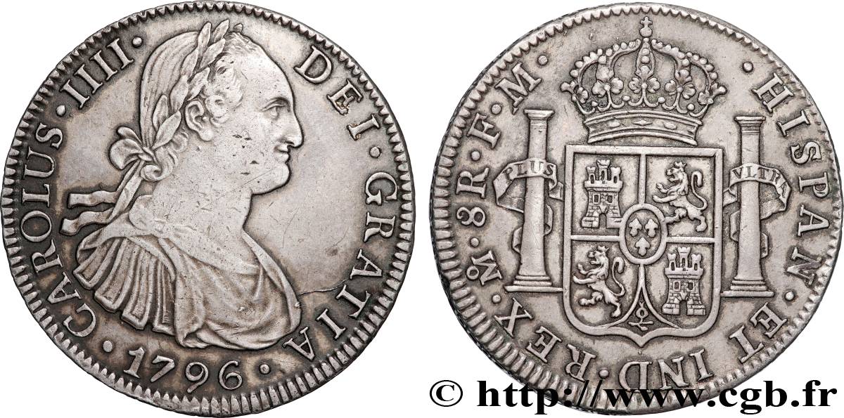 MEXIKO - KARL IV. 8 Reales  1796 Mexico fVZ 